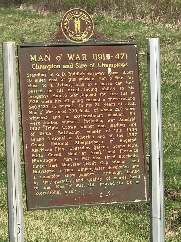 Man O' War (1917-1947) Marker (Side B) image. Click for full size.