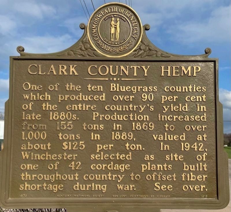 Clark County Hemp side of the marker image. Click for full size.