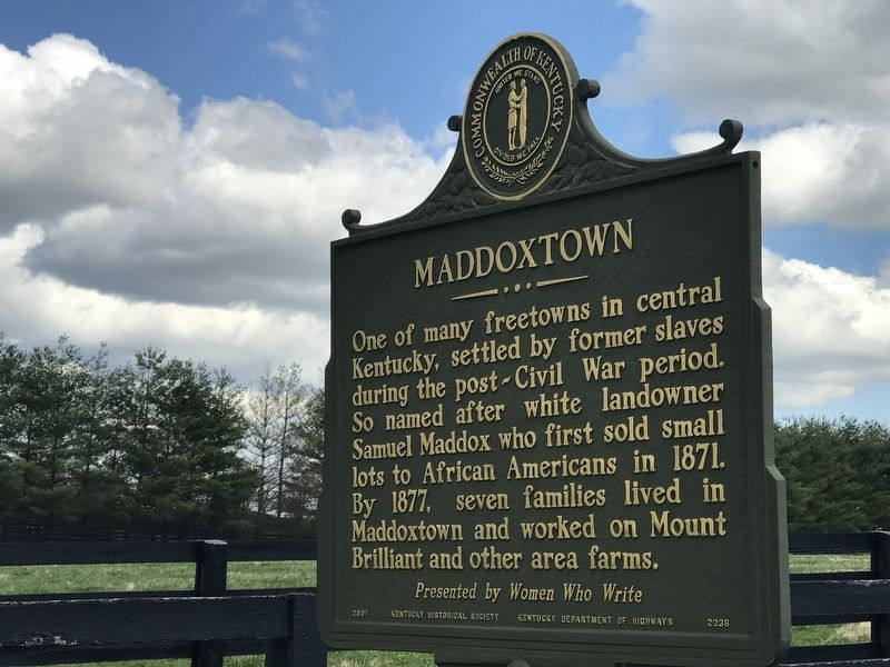Maddoxtown Marker (Side A) image. Click for full size.