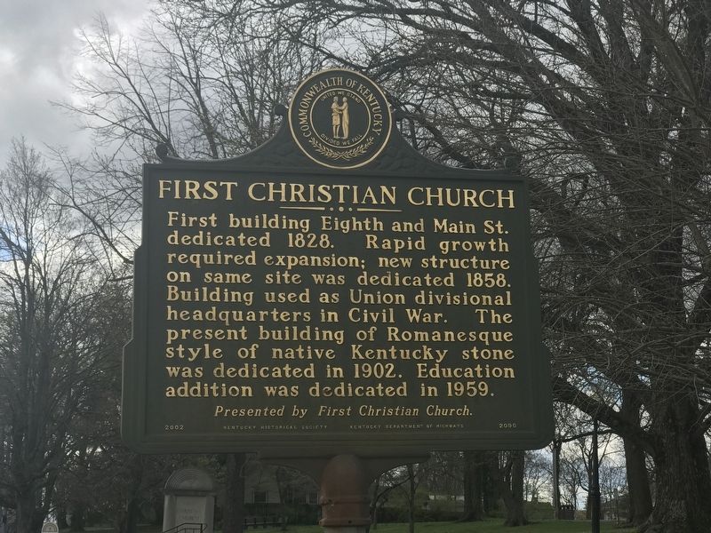 First Christian Church Marker (Side B). Click for full size. First Christian Church Marker (Side B) image. Click for full size.