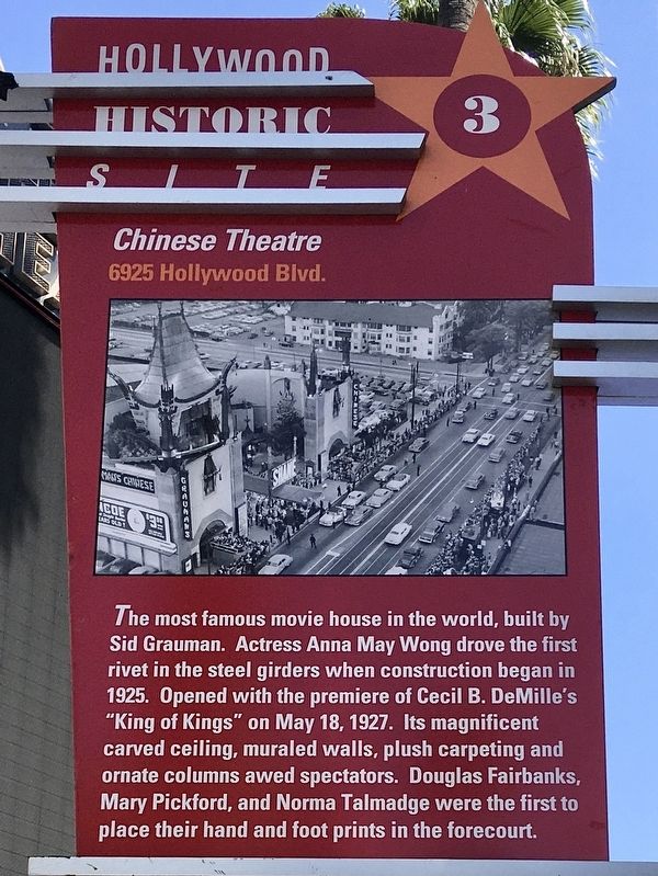 Chinese Theatre Marker image. Click for full size.