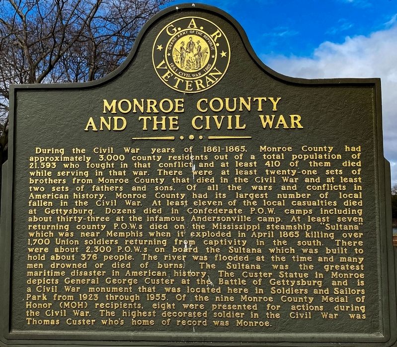 Monroe County and the Civil War Marker image. Click for full size.
