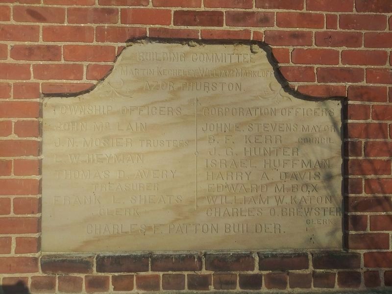 Building dedication plaque image. Click for full size.