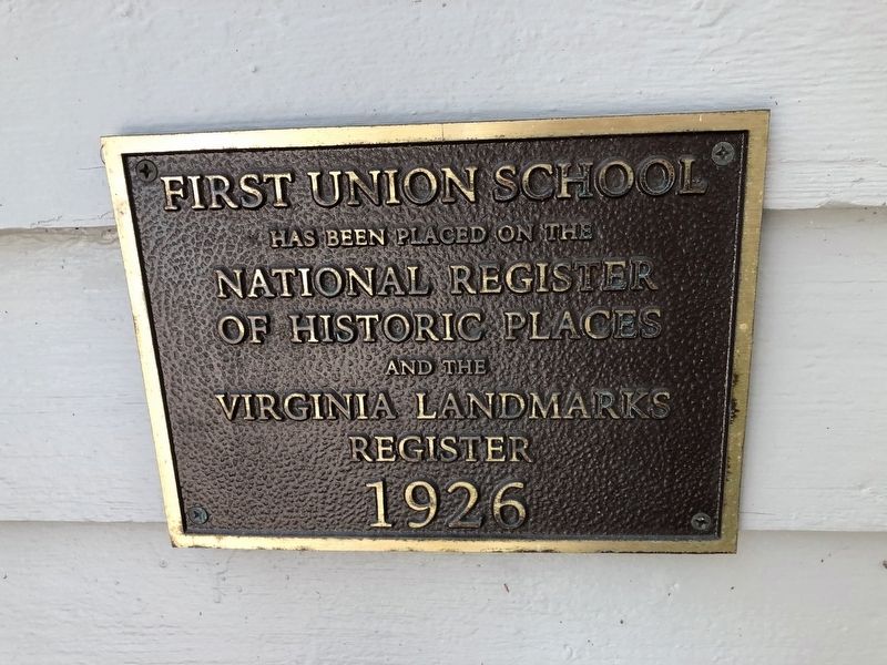 First Union School Marker image. Click for full size.