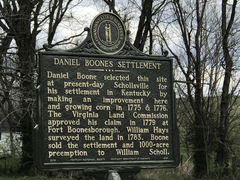 Daniel Boone's Settlement Marker. Click for full size. Daniel Boone's Settlement Marker image. Click for full size.