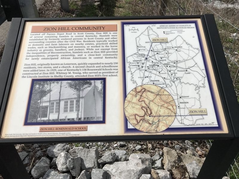 Zion Hill Community Marker image. Click for full size.