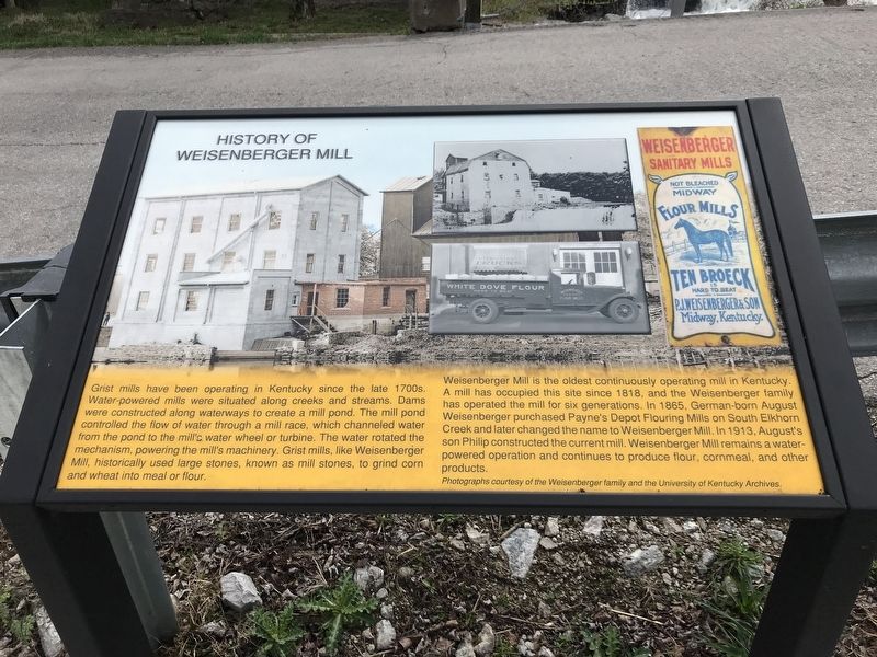 History of Weisenberger Mill Marker image. Click for full size.
