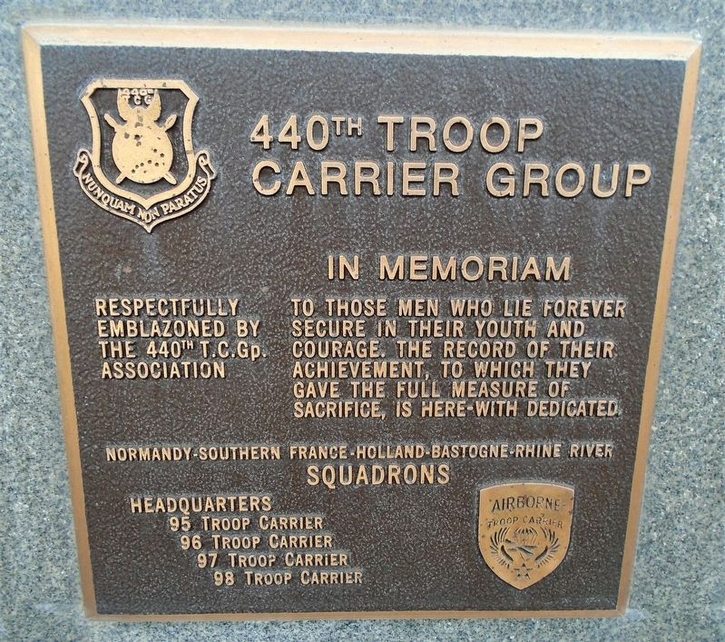 440<sup>th</sup> Troop Carrier Group Marker image. Click for full size.