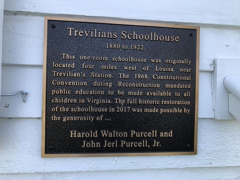 Trevilians Schoolhouse Marker image. Click for full size.