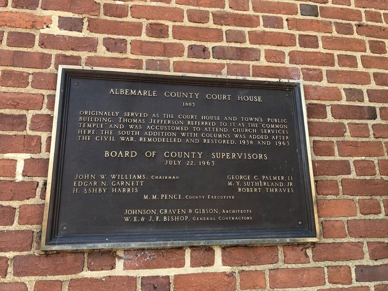 Albemarle County Court House Marker image. Click for full size.