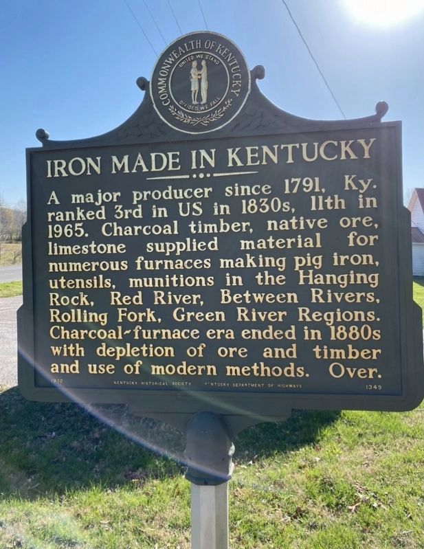Iron Made in Kentucky side of the marker image. Click for full size.