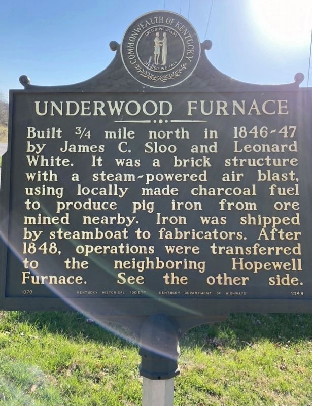Underwood Furnace side of the marker image. Click for full size.