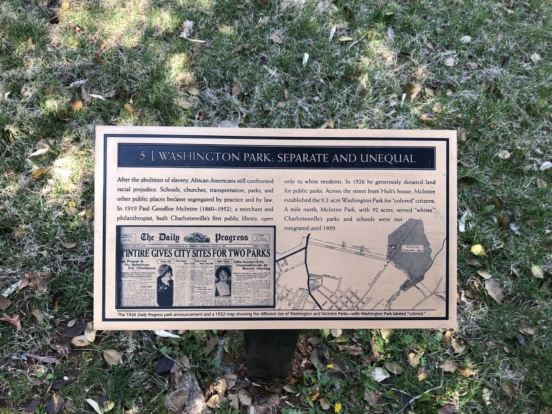 Washington Park: Separate and Unequal Marker image. Click for full size.