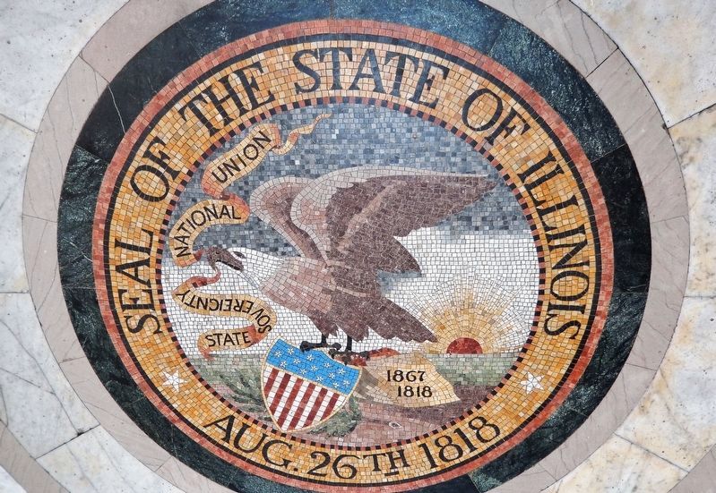 Illinois State Memorial (<i>State Seal • floor tile</i>) image. Click for full size.