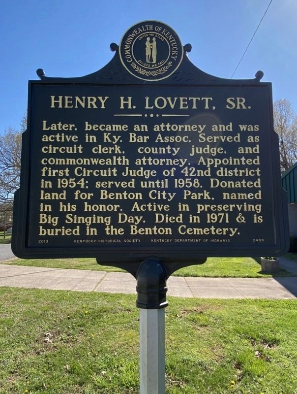 Henry H. Lovett, Sr. Marker image. Click for full size.