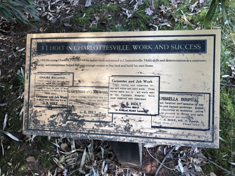 Holt In Charlottesville: Work and Success Marker. Click for full size. Holt In Charlottesville: Work and Success Marker image. Click for full size.