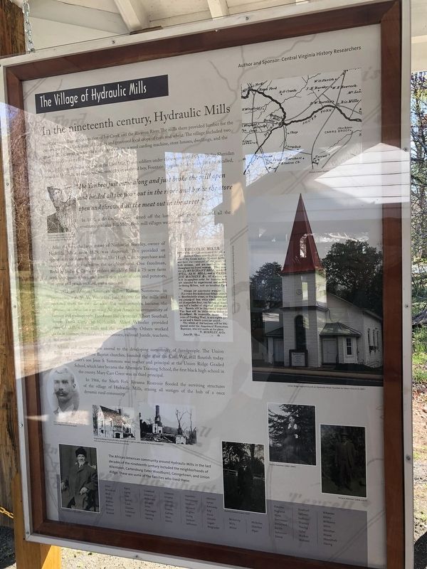The Village of Hydraulic Mills side of the marker. Click for full size. The Village of Hydraulic Mills side of the marker image. Click for full size.