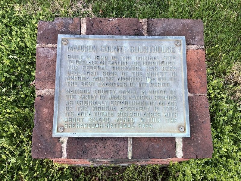 Madison County Courthouse Marker. Click for full size. Madison County Courthouse Marker image. Click for full size.