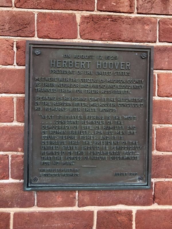 Herbert Hoover Marker. Click for full size. Herbert Hoover Marker image. Click for full size.