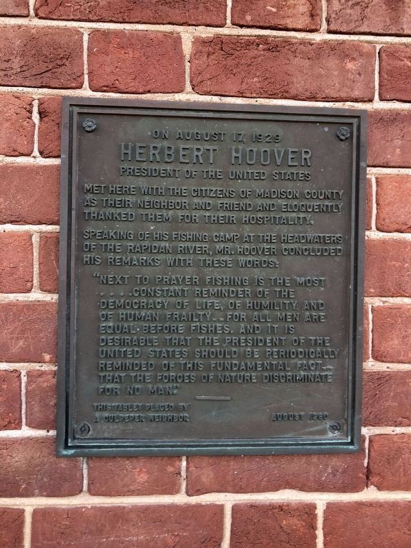 Herbert Hoover Marker image. Click for full size.