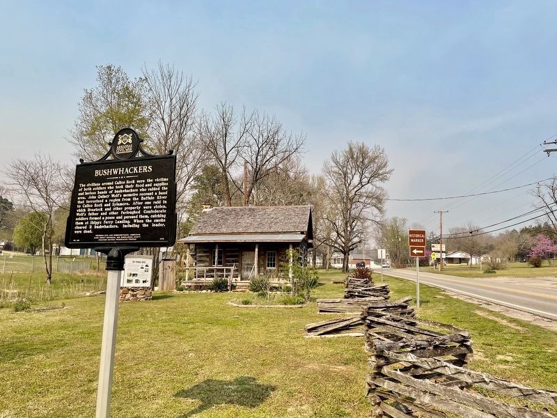 View of Bushwhackers Marker with Trimble House in background. image. Click for full size.