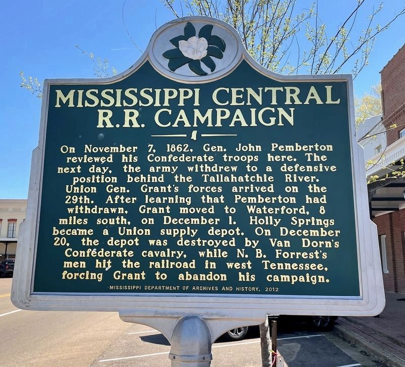 Mississippi Central R.R. Campaign Marker. Click for full size. Mississippi Central R.R. Campaign Marker image. Click for full size.