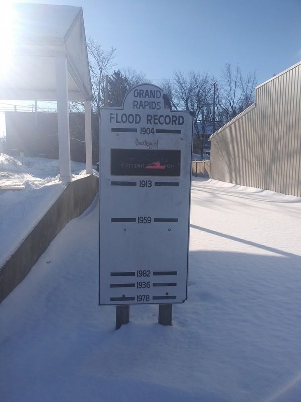 Grand Rapids Flood Records Marker. Click for full size. Grand Rapids Flood Records Marker image. Click for full size.
