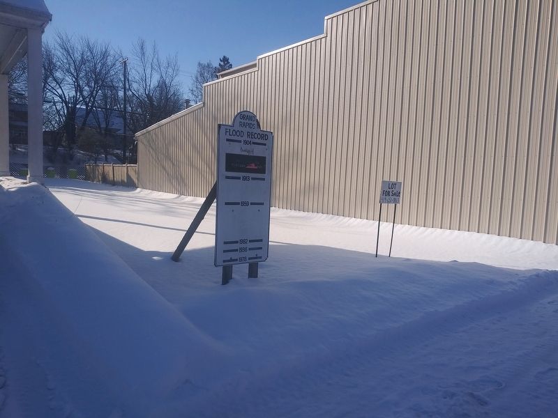 Grand Rapids Flood Records Marker. Click for full size. Grand Rapids Flood Records Marker image. Click for full size.