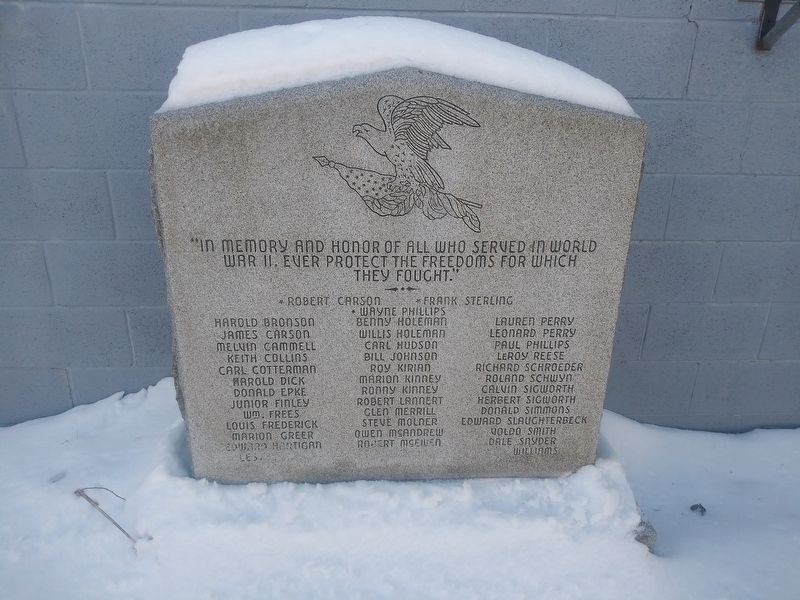 Cygnet Worl War II Veterans Memorial image. Click for full size.