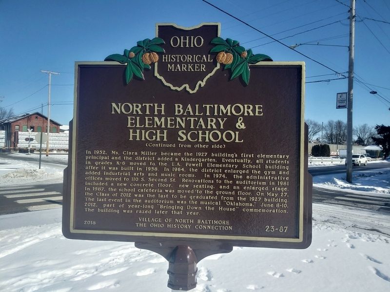North Baltimore Elementary & High School Building Marker image. Click for full size.