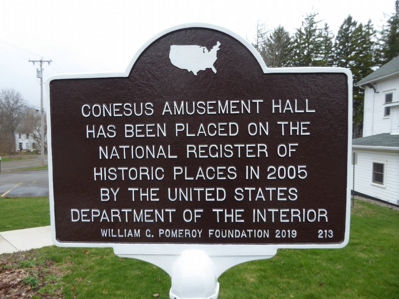 Conesus Amusement Hall Marker image. Click for full size.