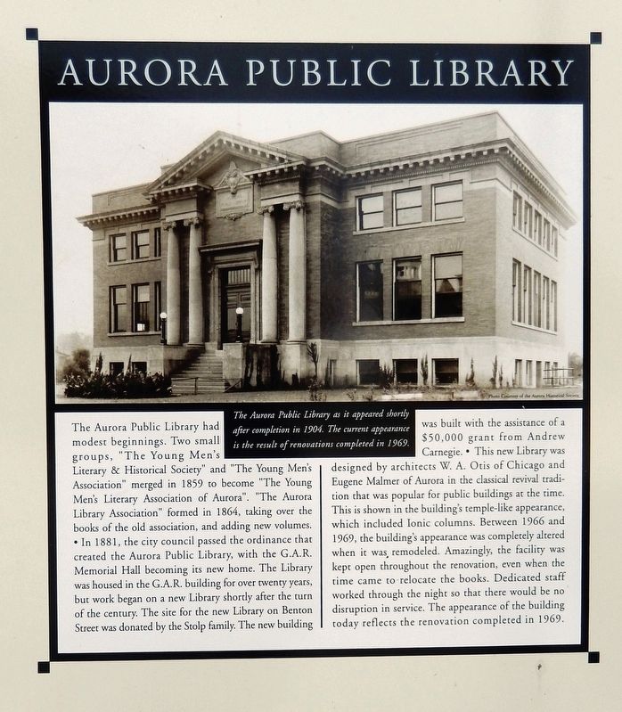 Aurora Public Library Marker image. Click for full size.