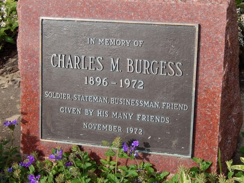 Charles M. Burgess Memorial (<i>at base of flag pole</i>). Click for full size. Charles M. Burgess Memorial (<i>at base of flag pole</i>) image. Click for full size.