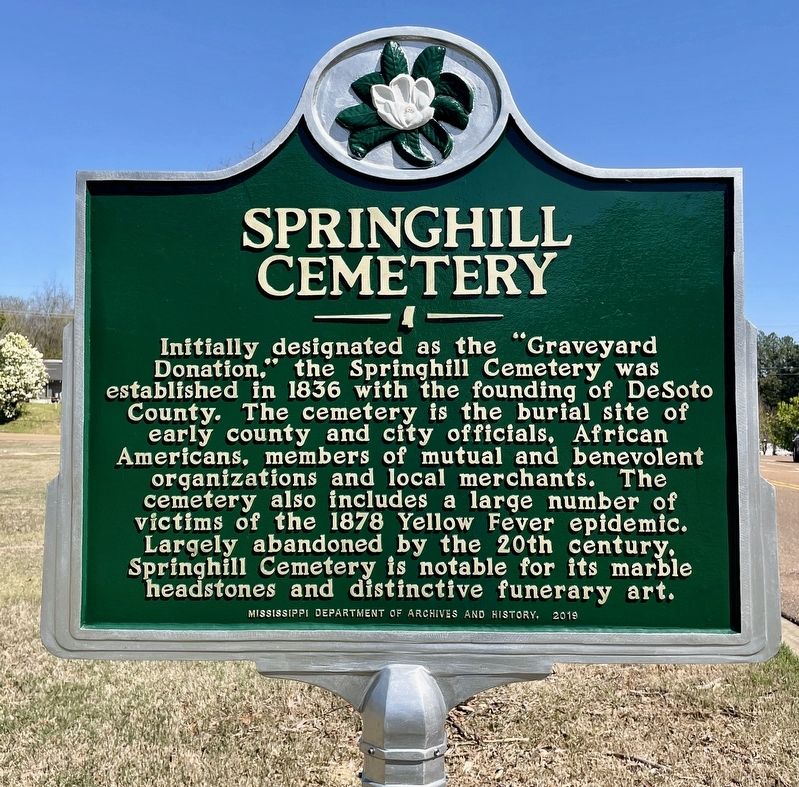 Springhill Cemetery Marker image. Click for full size.