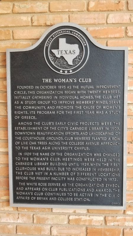 The Women’s Club Marker image. Click for full size.