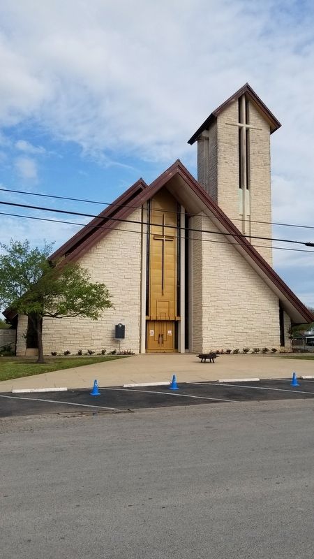 The front entrance to the St. Joseph Catholic Church with the Marker image. Click for full size.