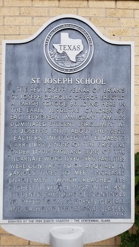 St. Joseph School Marker. Click for full size. St. Joseph School Marker image. Click for full size.