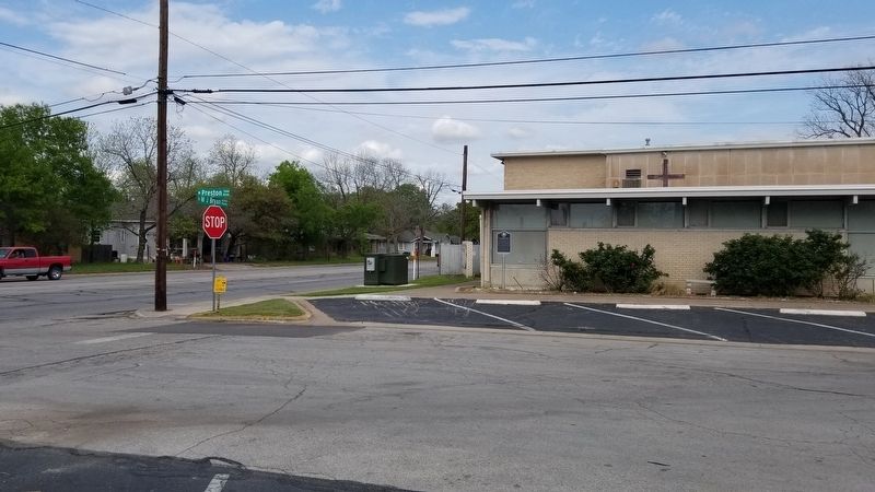 The view of the Site of Odd Fellows University and Orphans Home Marker from the street image. Click for full size.