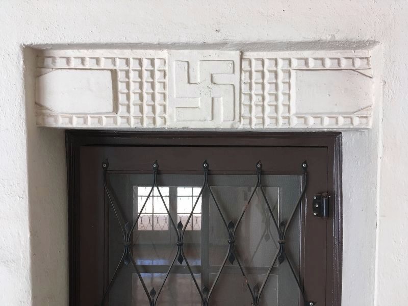 Ranch House Doorway with swastika. Click for full size. Ranch House Doorway with swastika image. Click for full size.