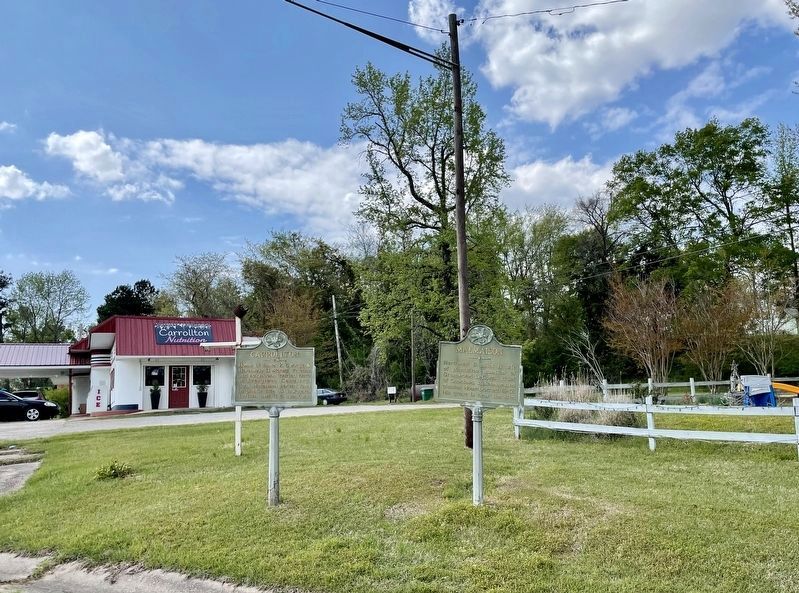 Carrollton Marker (on left) and another marker. image. Click for full size.