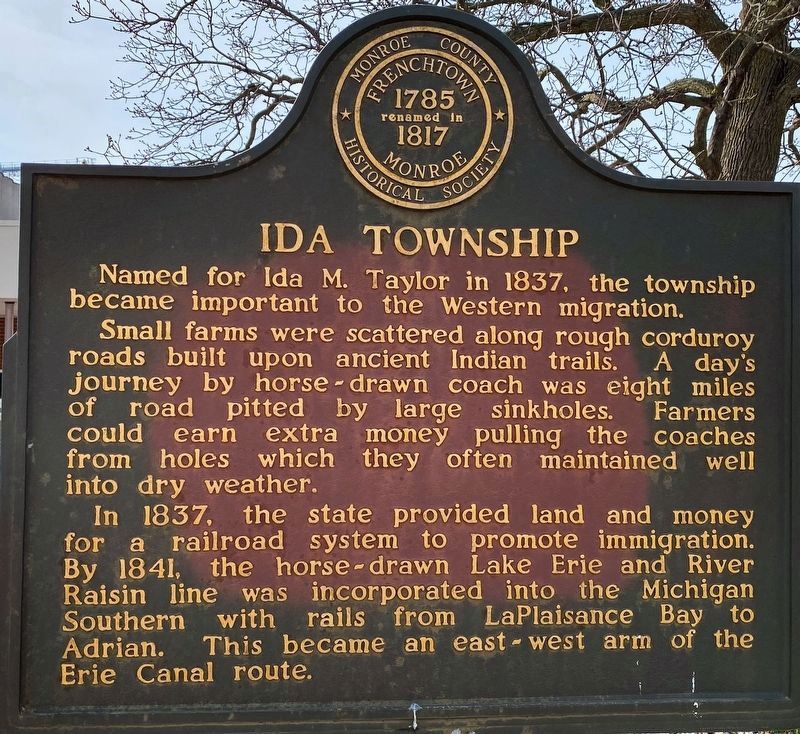 Ida Township Marker image. Click for full size.