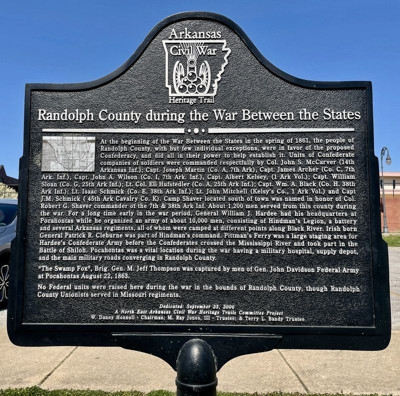Randolph County during the War Between the States Marker image. Click for full size.