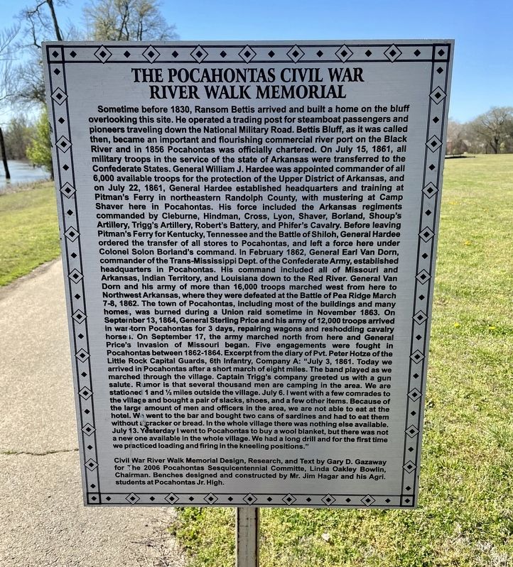 The Pocahontas Civil War River Walk Memorial. Click for full size. The Pocahontas Civil War River Walk Memorial image. Click for full size.