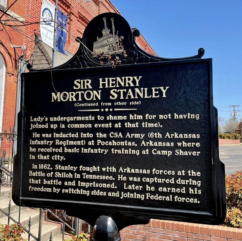 Sir Henry Morton Stanley Marker (reverse) image. Click for full size.