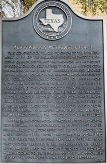 Meadowbrook Methodist Church Marker image. Click for full size.