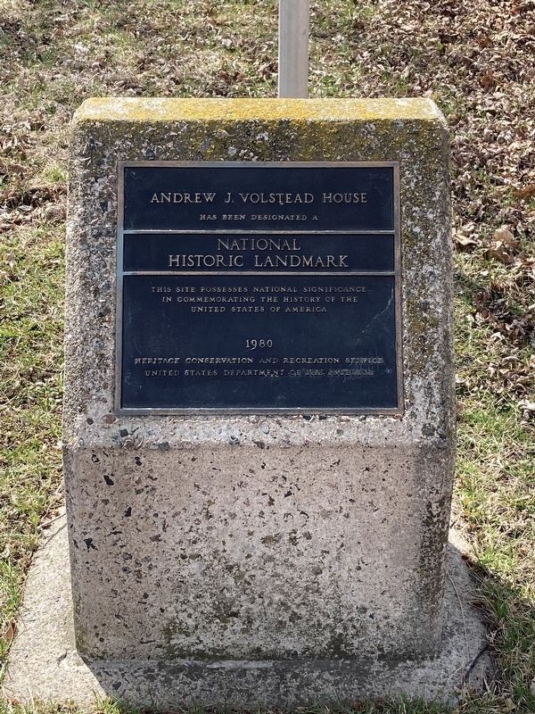 The nearby Andrew J. Volstead House Landmark plaque. image. Click for full size.