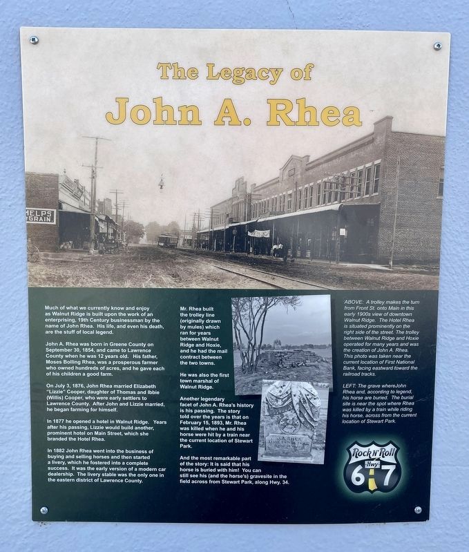 The Legacy of John A. Rhea Marker image. Click for full size.
