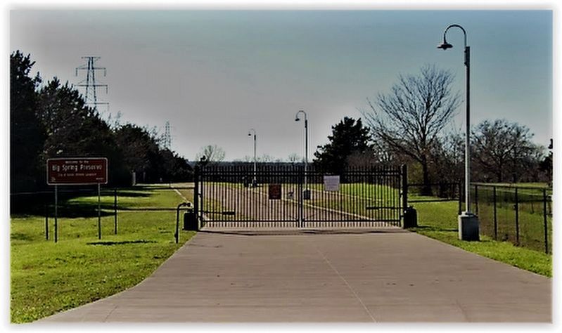Big Spring Preserve entrance gate image. Click for full size.