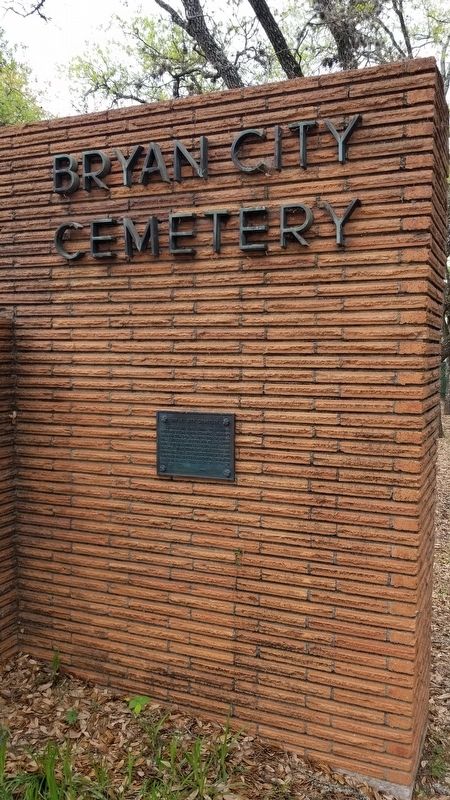 Bryan City Cemetery Marker image. Click for full size.