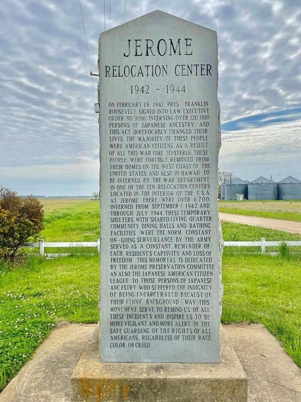 Jerome Relocation Center Marker image. Click for full size.